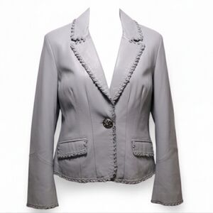 🪻Pam McCoy Butter-Soft Lavender Leather Jacket With Knotted Detail